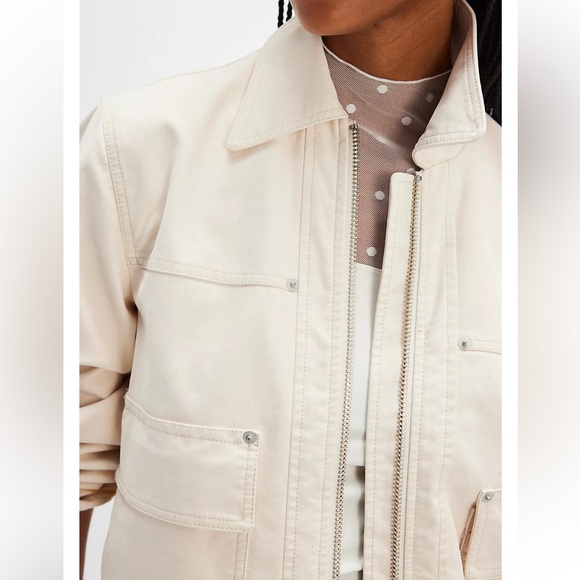 FREE PEOPLE WE THE FREE Blair Vegan Suede Jacket In Sea salt - Picture 9 of 15
